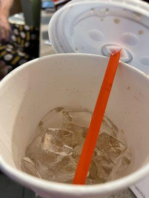 A medium soda was 3/4 full of ice when i finished what little soda there was.