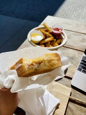 Salami grilled cheese (background is frites from Banter. And excellent combo.)