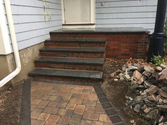 Brick Stair Installation in Hudson, MA