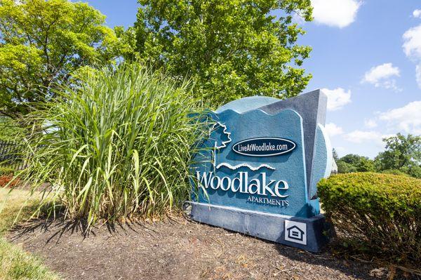 Entrance Sign at Woodlake Apartments