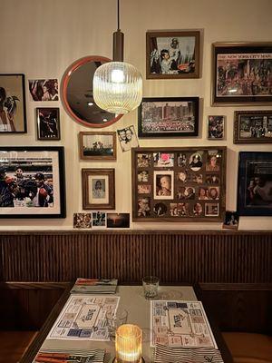 Diner booth with frames from my childhood