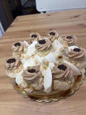 Hazelnut cream puff cake