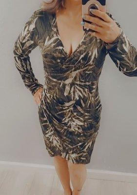 Wouldn't fit in this dress 3 months ago.  Went from large to medium.