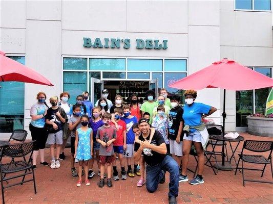 Sea Camp visits Bain's Deli at the Adventure Aquarium drive!