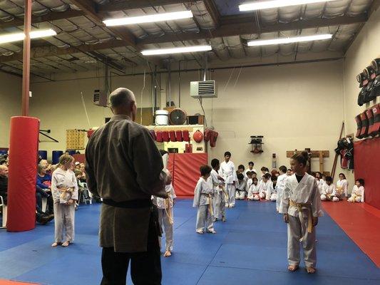 Promotional Day: Kids testing for new belts