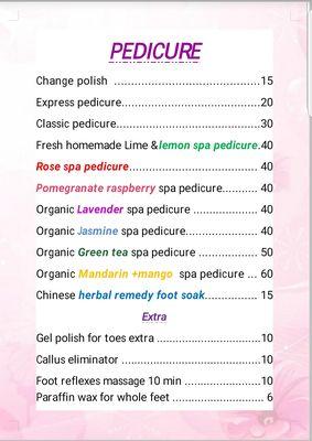 Pedicure prices