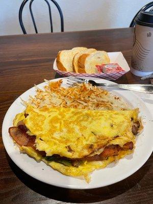 Bacon and veggie omelette