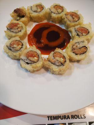 Spicy salmon tempura