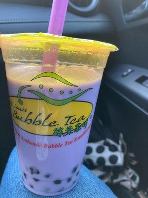 Taro milk tea with boba