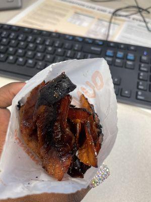 BACON BURNT TO A CRISP!!! I