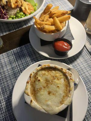 Onion Soup and fries