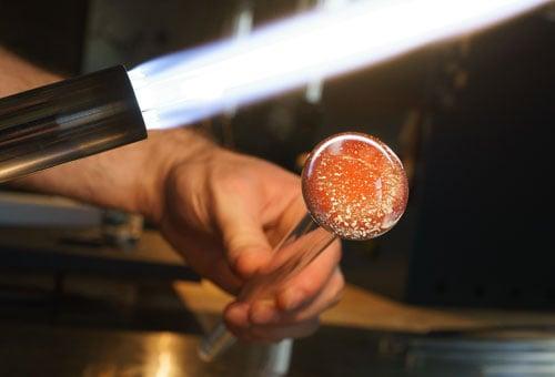 A Grateful Glass memorial keepsake being made.