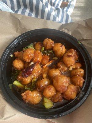 Vegetarian orange " chicken" tofu!