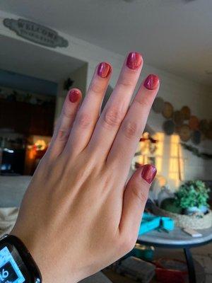 Acrylic overlay and gel manicure!