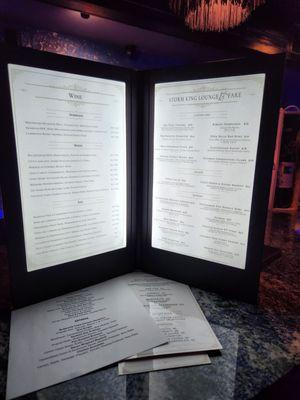 Backlit menu