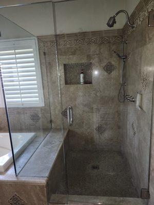 Shower glass polished