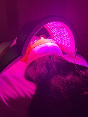 Red light therapy for anti aging, reducing wrinkles, increase collagen production, improving scars, etc.