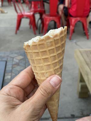 Salted caramel waffle cone