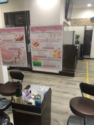 Pedicure options and prices