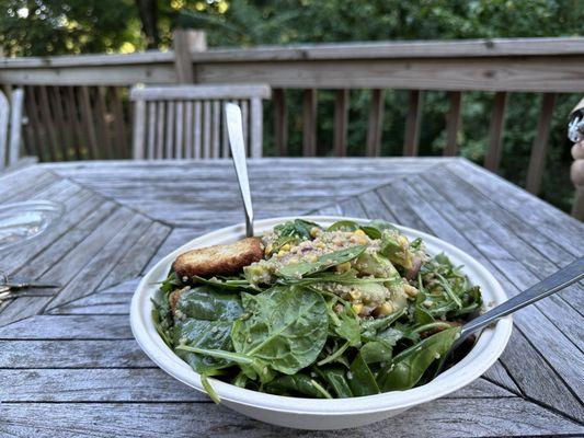 The salad on my deck.