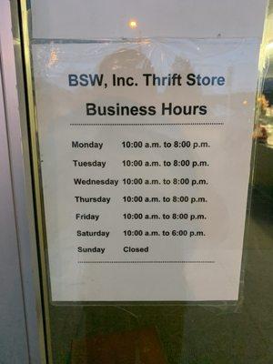 Bsw Thrift Store