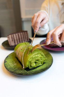 Matcha Red Bean Towl Cake