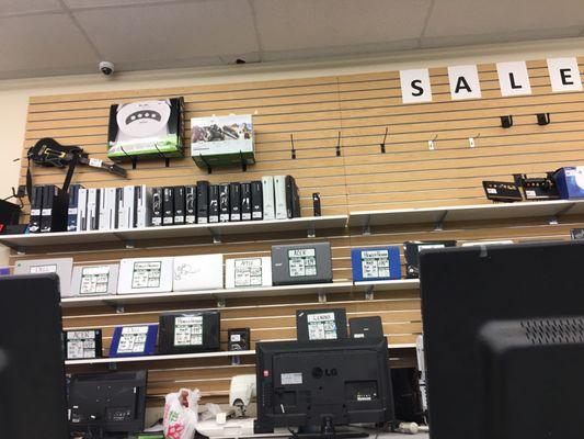 Back wall of game consoles and computers