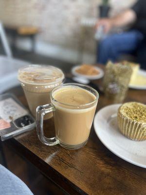 The iced and hot karak chai. Both were good but the hot karak is reeeally good.