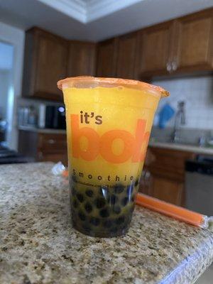 Mango slush with boba