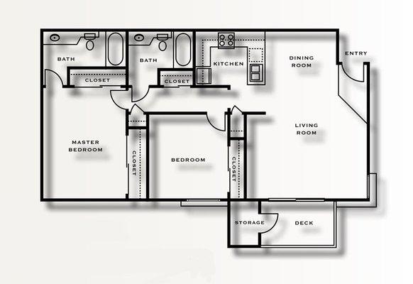 Two bedroom Two bathroom Floor plan