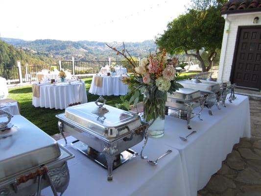 Reception on the front lawn