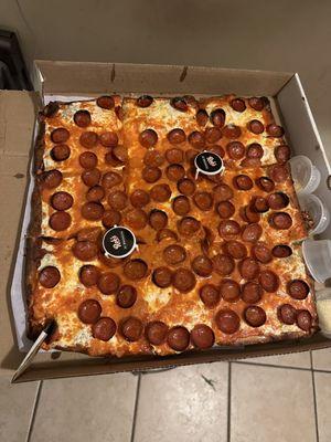 9. Spicy Vodka Pepperoni Square Pie