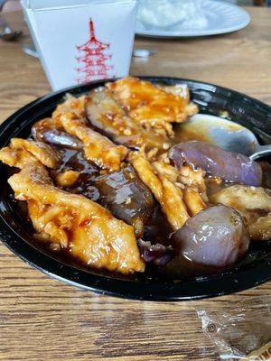 Take-out Chicken with Eggplant Garlic Sauce