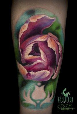 Realistic Tulip Tattoo