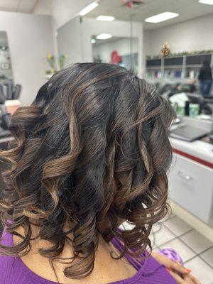 Flat iron and bronze highlights.