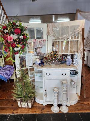 French door shabby chic display.