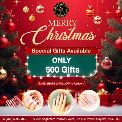 MERRY CHRISTMAS 
 Pamper yourself with us and receive a SPECIAL GIFT!