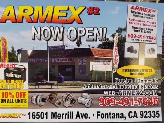 ARMEX Fontana coupon