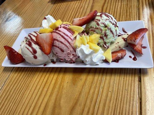 Banana Split...massive serving and delicious