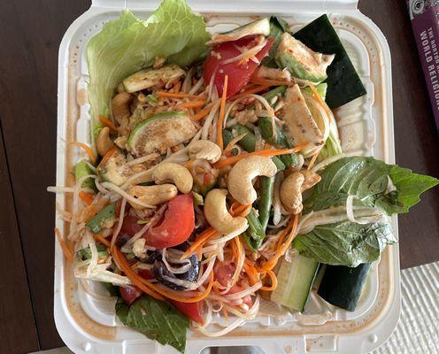 Bok lahong aka papaya salad. With salted baby crab.