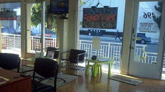 Oakland bail bonds office side interior view.