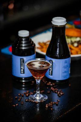 Mixing a Bean2Bean Cold Brew Martini at Sidecar Bar & Grille