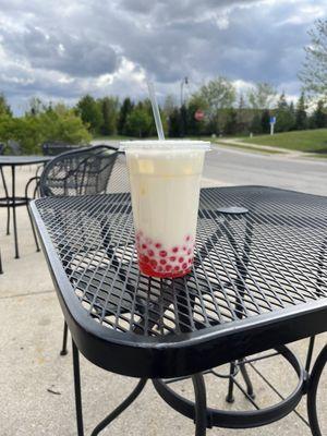 Coconut Bubble Tea with cherry