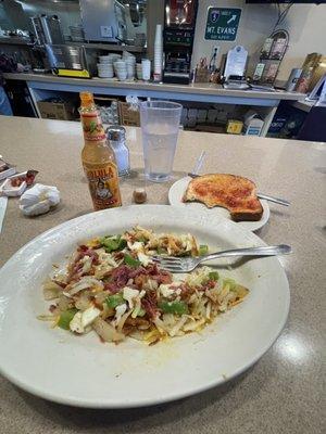 Corn Beef Skillet (half-eaten, i was famished)