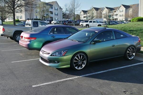 olive blueberry color flip accord coupe along with the galaxy color shift accord sedan