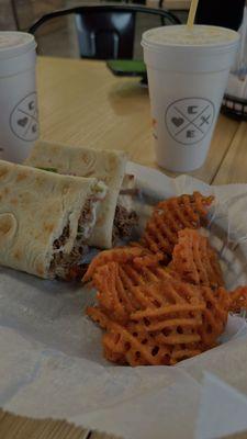 SWEET POTATO FRIES & the PHILLY FLATBREAD!