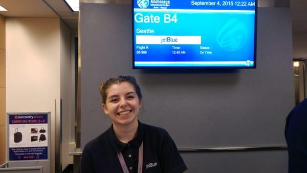 This is one of the nicest gate agents I've ever met.