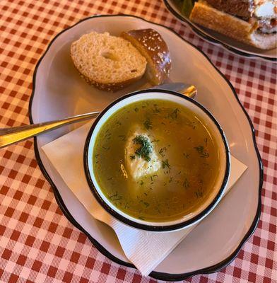 Duck fat matzo ball soup