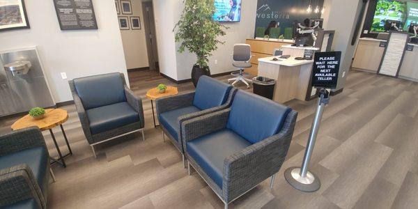 Lobby area at Westerra's Stapleton branch.