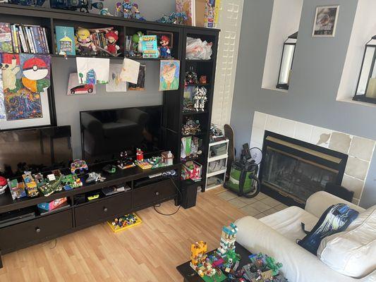 Another angle of the playroom. She rearranged the Lego storage and set up the chair for some gaming!